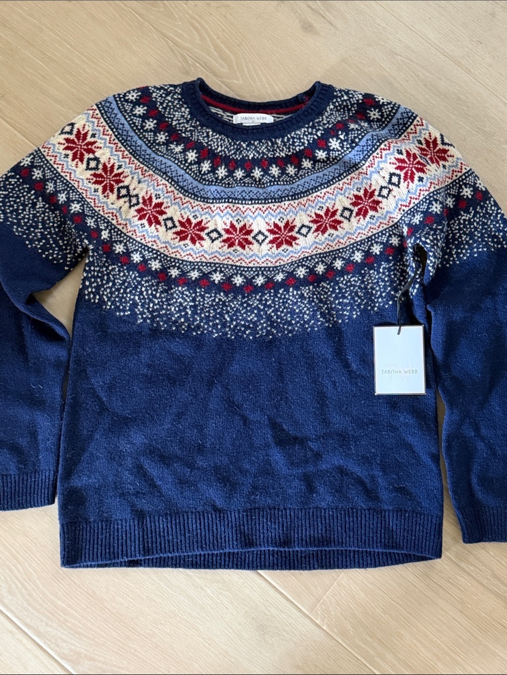 Tabitha Webb Nordic Fair Isle Lambswool Sweater | Size Medium | NWT